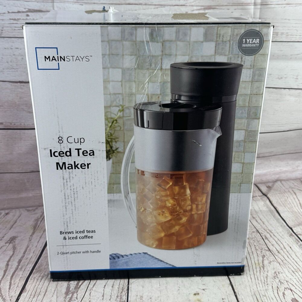 Mainstays 8 Cup Iced Tea Coffee Maker 2 Qt Pitcher Black Silver